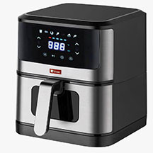 Aerofritür Silver SL-1002 – 1600W güclü, 6L tutumlu, sensorlu idarəetməli, displeyli, az yağla sağlam və xırt-xırt yeməklər üçün çoxfunksiyalı airfryer