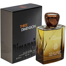 Fragrance World Three Dimension kişi üçün ətir suyu 100 ml – portağal və qreyfrut üst notları, ürəkdə istiot və pelargonium, əsasda isə vetiver, sidr, paçuli və benzoin ilə təravətli, ədviyyatlı və od