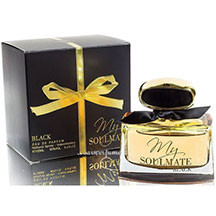 Fragrance World My Soulmate Black qadın üçün ətir 100 ml – jasmin üst notu, karamelizə olunmuş qızılgül və şaftalı nektarı ürək notları, əsasda isə amber və paçuli ilə şirin, çiçək və şərq akkordlu, r