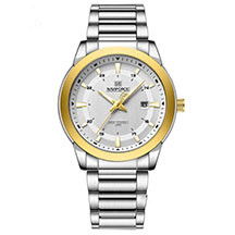 Qol saatı NaviForce NF8029 Silver/Gold – Təmiz ağ siferblat və mürəkkəb 3D stud detalları