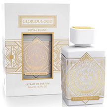 Fragrance World Glorious Oud Royal Blanc uniseks Extrait De Parfum 80 ml – ağ sandal ağacı, ağ müşk və magnoliya ilə zəngin, qara qarağat və sitrus notları, odunsu-musk və çiçəkli təravət, zərif və lü