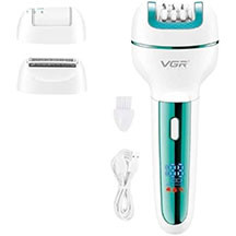 Epilyator VGR V-732 – 3 başlıq (epilyasiya, ülgüc, topuq üçün şlifovka), 90 dəqiqə işləmə, 1,5 saat şarj, 18 pincet, suya davamlı (IPX5), LED işıq, quru və nəm epilyasiya, rahat və universal istifadə 