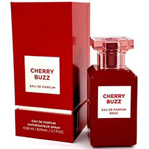Fragrance World Cherry Buzz uniseks ətir suyu 80 ml – albalı və zəncəfil üst notları, ürəkdə yasəmən, əsasda isə çəhrayı bibər, müşk və ambrettolid; meyvəli-çiçək, ədviyyatlı