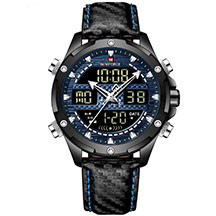 Qol saatı NaviForce NF9194 Qara/Göy – Dəqiq quartz mexanizm və uzunömürlü işləmə