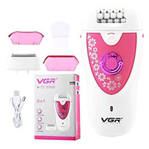VGR V-722 epilyator – 2 başlıq, 600 mAh batareya, 1.5 saata şarj, 50 dəqiqə işləmə, quru və nəm istifadə, portativ və rahat qadın üçün trimmer