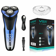 VGR V-306 üzqırxan – suya davamlı korpus, hərəkətli təraş bloku, LED displey, yüksək batareya ömrü, simsiz və portativ istifadə, sırf üz üçün effektiv elektrik ülgüc
