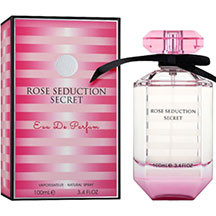 Fragrance World Rose Seduction Secret qadınlar üçün ətir suyu 100 ml – albalı, mandarin, portağal çiçəyi, jasmin və vanil notları ilə meyvəli-çiçək və şirin akkordlu qadın parfümü