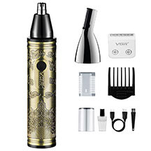 VGR V-620 burun və qulaqlar üçün trimmer – 3 başlıq (burun, qulaq, qaş), paslanmayan polad bıçaq, 1.5 saata şarj, 120 dəqiqə işləmə, ergonomik dizayn, dəqiq və təhlükəsiz təmizlik üçün çoxfunksiyalı c