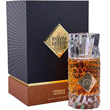 Fragrance World Royal Blend uniseks Extrait De Parfum 100 ml – konyak, darçın və gavalı üst notları, ürəkdə iris və mirra, əsasda tonka paxlası, vanil və səndəl ağacı ilə zəngin, isti, şirin və odunsu