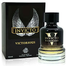 Fragrance World Invicto Victorious kişilər üçün ətir suyu 100 ml – limon, qırmızı bibər, lavanda və olibanu notları, vanil və tonka paxlası ilə şərq və odunsu təravətli kişi parfümü