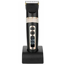 ProMozer MZ-9818 saçqırxan – keramik bıçaq, 0.8–12 mm uzunluq tənzimləməsi, 3 səviyyə, LCD displey, sürət və batareya göstəricisi, dəqiq və rahat saç kəsimi üçün universal cihaz