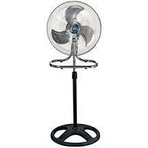 Ventilyator Quicks Q-021 sərinkeş – 16 düym diametr, 65-70 Vt güc, 3 sürət rejimi, mexaniki idarəetmə, fırlanma (osillyasiya) funksiyası, tənzimlənən hündürlük, metal və plastik korpus, metal qanadlar